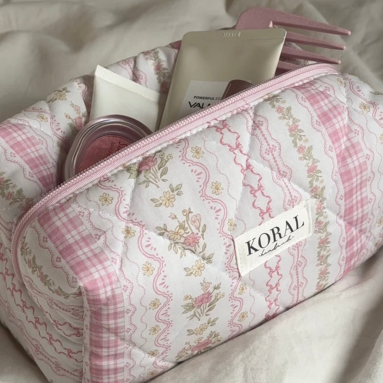 Kosmetyczka-kuferek - „Pink Patchwork”